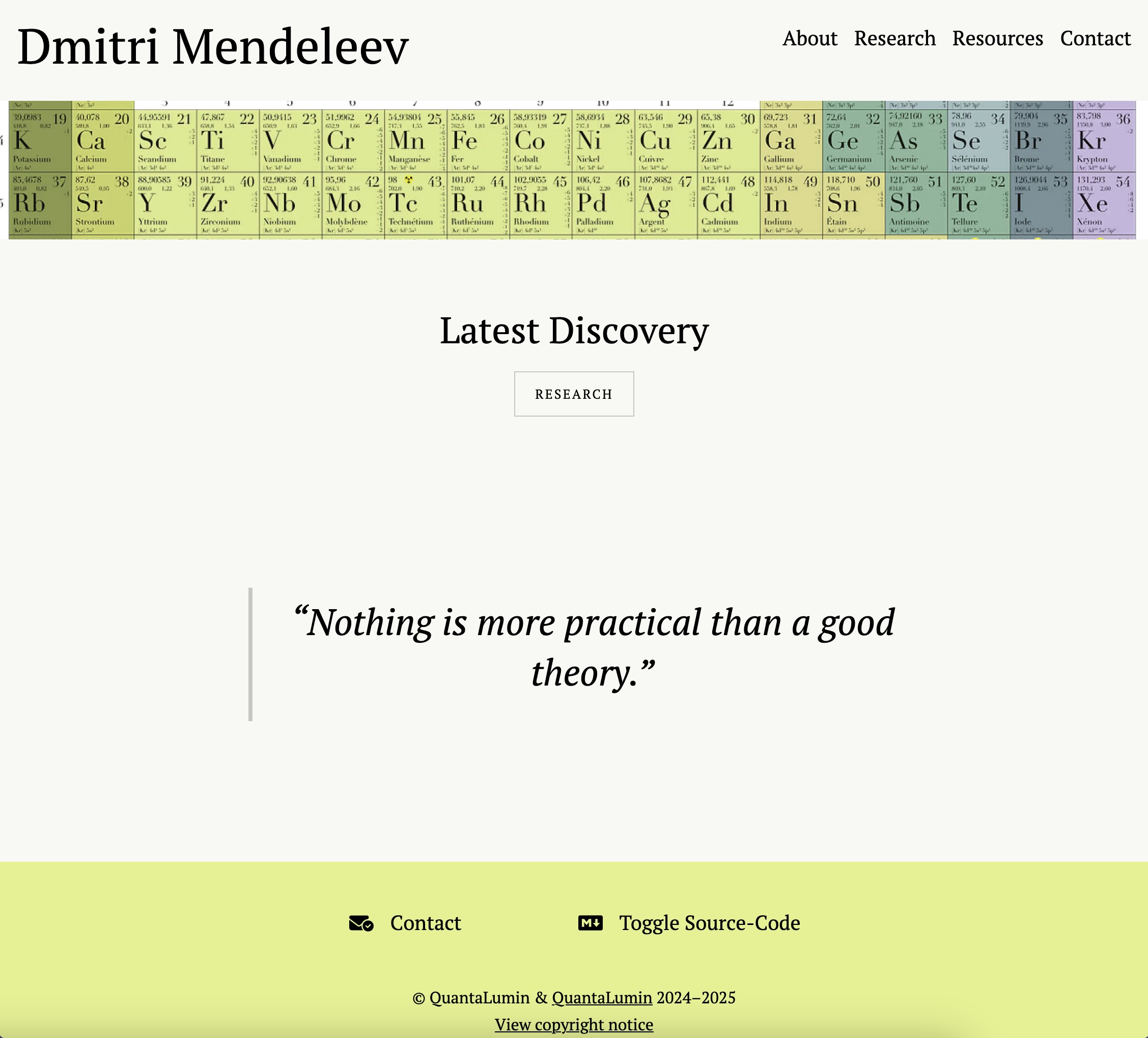 Mendeleev website Mendeleev website